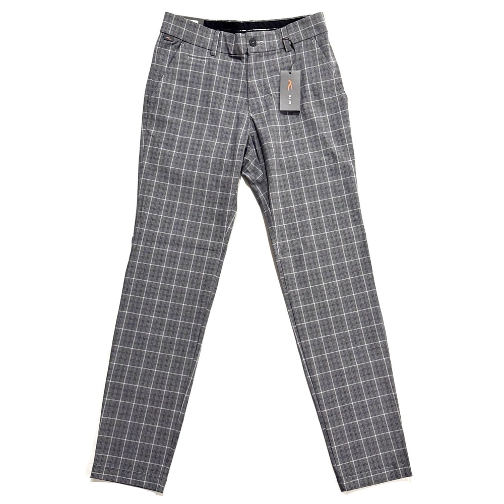 Kjus Golf Pants Mens Size 30X32 Tailored Fit Ike Plaid Texture Gray